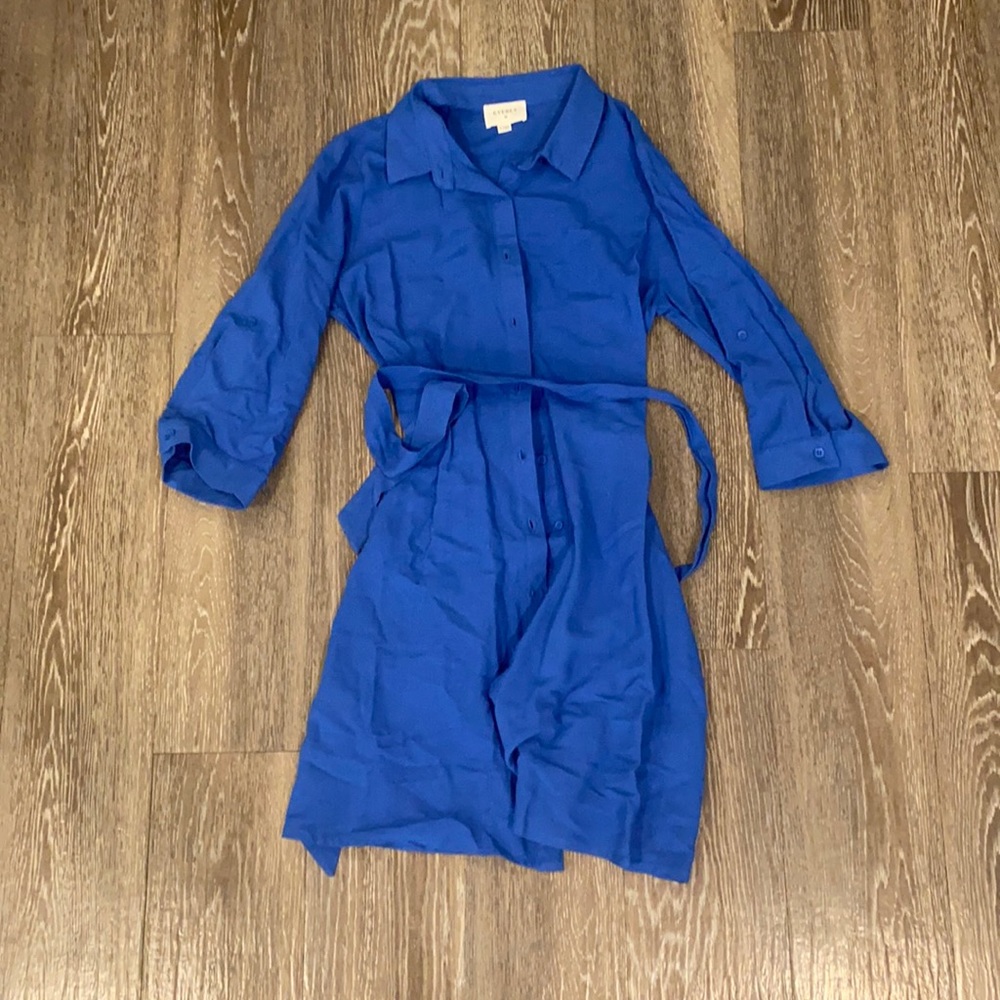 Blue wrap dress